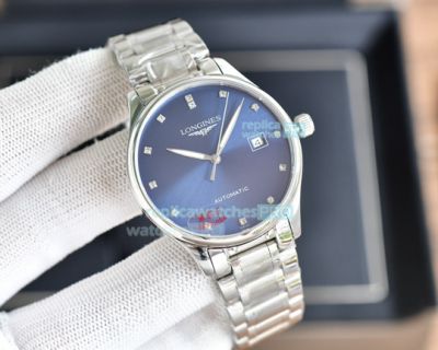 Best Replica Longines Blue Dial Stainless Steel Case Mens Watch 40mm